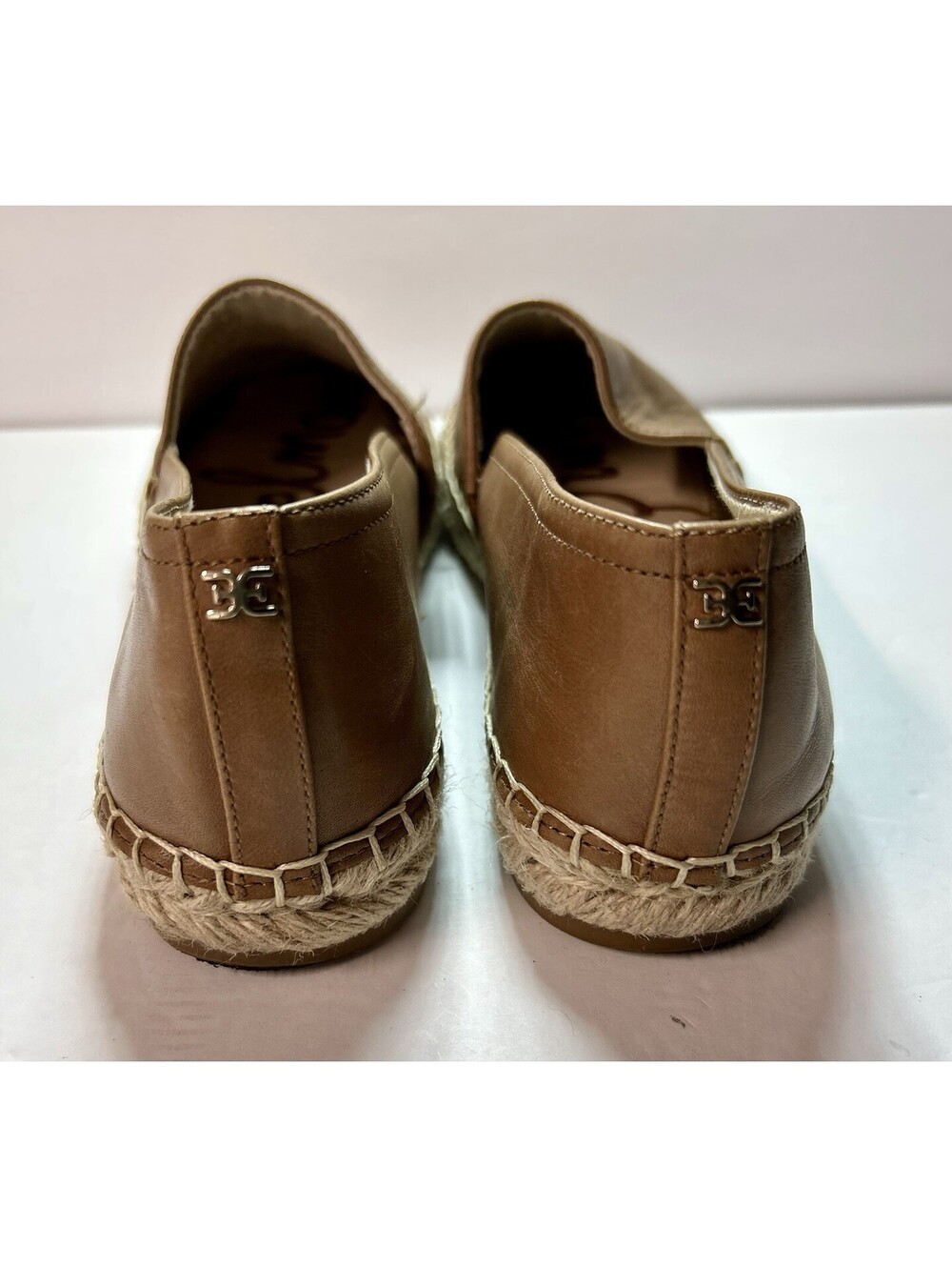Sam Edelman Khloe Carmel Brown Soft Leather Espadrilles Slip On Size W 7.5 - Picture 5 of 6